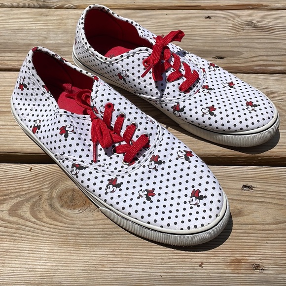 DISNEY Minnie Mouse Poka Dot Sneakers Size 10 - Picture 1 of 11